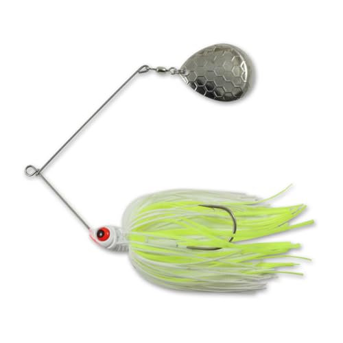 Northland Fishing Tackle Reed Runner Single Spin - Premium Spinner Baits for Freshwater - Assorted Lures for Bass, Pike, and Musky in 15 Colors & 3 Sizes - color: Whitetreuse, size: 3/8 Oz