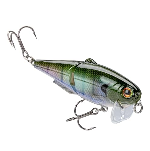 Strike King (HCWS2-822) Wake Shad Fishing Lure, Single Jointed Swimming Topwater Wakebait, 1-Ounce, Size 2 Treble Hooks, The Real Gill