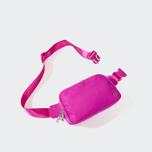 Pander Everywhere Belt Bag for Women, 5 Zipper Pockets Nylon Crossbody Fanny Pack Purse (Grape Purple) - color: Grape Purple