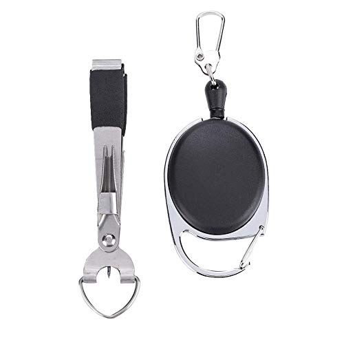 Fishing Line Nipper, Quick Knot Tying Tool, Fly Line Clippers with Zinger Retractor Combo