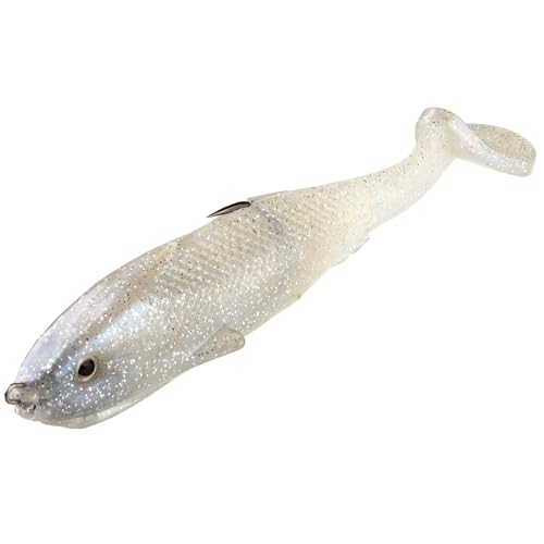 Strike King Final Copy Weedless Fishing Lure, Pre-Rigged Soft Plastic Swimbait - color: Pearl, size: 4.75"