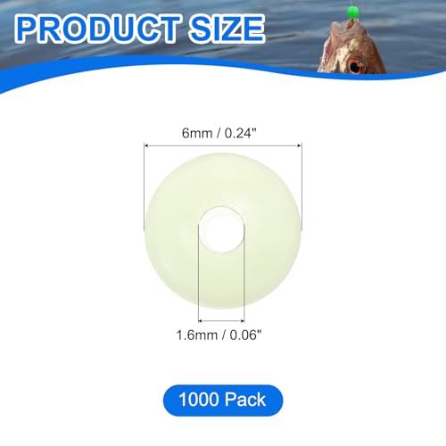 Fishing Beads Glow Hard Plastic Fishing Bait Eggs Lure Rigs Accessories, Fit for Saltwater Freshwater - Round - color: Natural Color, size: 6 mm