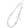 Beaded Phone Lanyard Wrist Strap Phone Charms Fixed Beads Pearl Chain - color: PC-xx-1