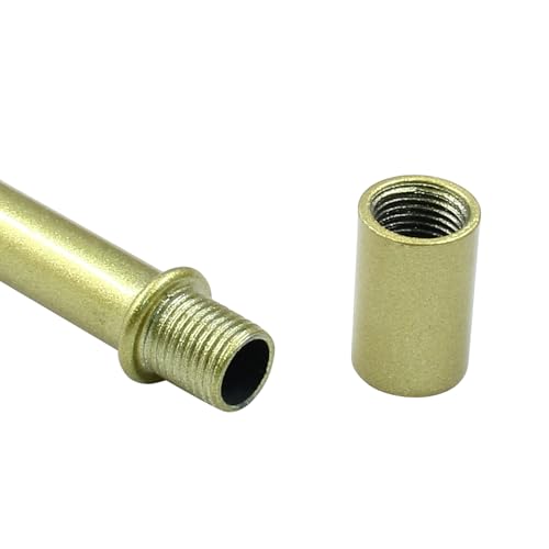 Litoexpe Double End Straight Pipe Lamp Stem Kit 50mm(1.97"), Lamp Extension Rod with Connector 4 Pcs, Lamp Rod Hardware Light Fixture Parts Replacement Gold - color: Gold, size: 1.97 Inch