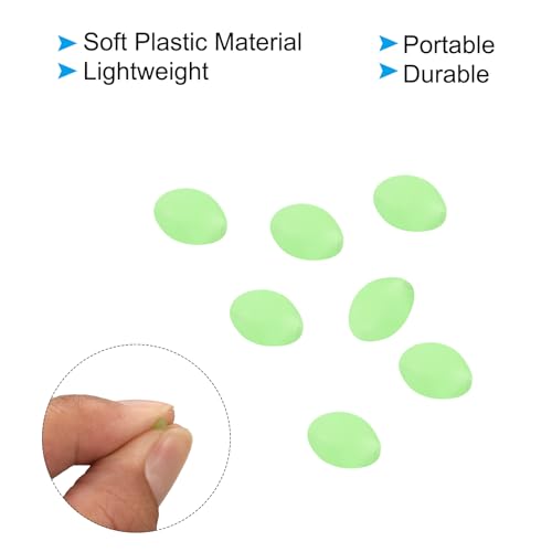 PATIKIL Glow Fishing Beads Soft Plastic Oval Rubber Luminous Fishing Bait Eggs Rig Bead Tackle Lures Accessories with Storage Box - color: Green, size: 4x3mm