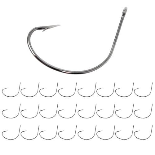 Reaction Tackle Wide Gap Wacky Hooks, Weedless Worm Hooks for Bass, High Carbon Steel Hooks for Stick Worm Soft Plastics, Neko Rig and Finesse Fishing (25-Pack) - size: #1/0 Standard