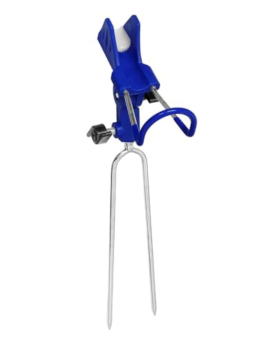 2X Universal Rod Holders Fish Pole Holder Ground Support Stand for Bank Fishing, 360 Degree Adjustable Stainless Steel Catfishing Equiment Bracket for Beach - color: Blue