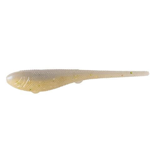 YUM Sniper Shad Soft Plastic – Realistic Minnow Bass Fishing Lure, Jig Head & Underspin Trailer, 3” 4” 5” Sizes, Multiple Colors - color: Milk Shaker, size: 4"