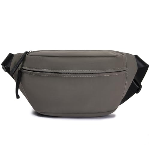 Women Sling Bags Girl Fanny Pack Crossbody Handbag Men Shoulder Bag Unisex Classic Nylon Waist Packs Purse Hiking Chest Bag, Easy Carry Any Phone,Wallet (Gray) - color: Gray