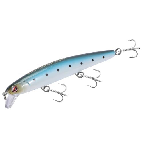 LITTMA California Surf Fishing Lures Saltwater Jerkbait Crankbait Surf Minnow 110/125 - Metallic Sardine Super Glow & Pearl Pink Belly Glow Lures for Halibut & Striper Fishing - color: Sardine (Super Glow), size: 110mm - 5/8oz