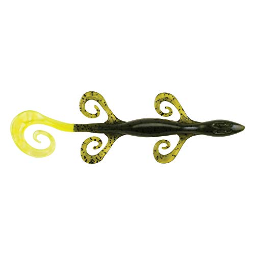 Berkley PBBPL6-WCH PowerBait Power Lizard Fishing Bait, 6", 9 Count, Lizard - 6" (9 Count), Watermelon/Chartreuse