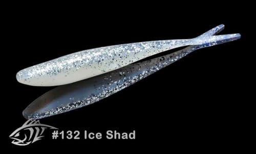 Lunker City Fishing 4.5" Freaky Fish Split Tail Soft Plastic Minnow Bass Lure Stick Bait Shad Jerkbait, 8 Per Bag, Made in The USA - color: 132 Ice Shad