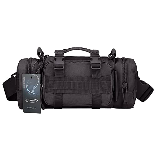 G4Free Fanny Deployment Tactical Waist Pack - Small Sling Pack Hand Carry Handlebar Bag - color: Black