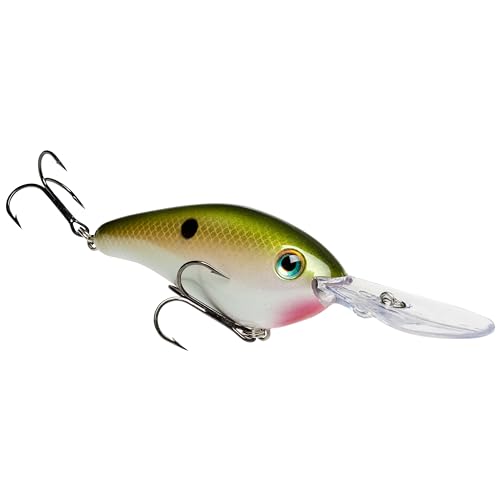 Strike King Pro Model 6XD Fishing Lure, Deep Diving Crankbait, Unique Curved Bill, Free-Floating Rattle Chambers, 1-Ounce, Dives to 19-Feet, Size 1 Treble Hooks - color: Tennessee Shad, size: 1 oz