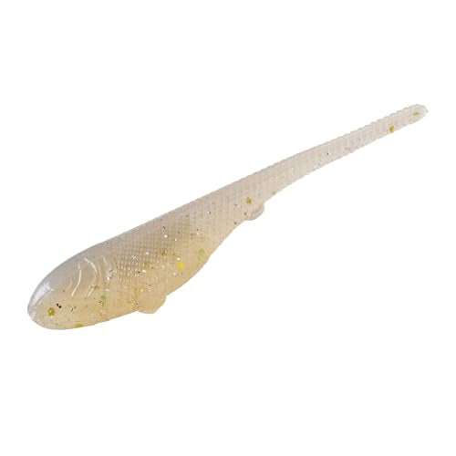YUM Sniper Shad Soft Plastic – Realistic Minnow Bass Fishing Lure, Jig Head & Underspin Trailer, 3” 4” 5” Sizes, Multiple Colors - color: Milk Shaker, size: 3"