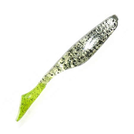 Charlie's Worms Artificial Fishing Bait Viper Minnow, Freshwater Saltwater Bass Fishing Lures Scented Soft Bait 8pk - color: Salt Pepper Chartreuse