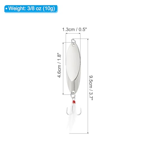 PATIKIL Fishing Spoons Fishing Lures Casting Spoon Treble Hooks Jigs Hard Metal Spinner Baits for Freshwater Saltwater - style: 3/8oz