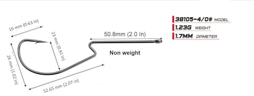 Long Shank Neck EWG Offset Worm Hook Wide Gap Swimbait Weedless Fishing Terminal Tackle - color: 25/PK LONG NECK EWG 4/0 HOOK & (6) WEIGHTS