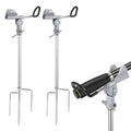 Stedan 2 Pack Fishing Rod Holders, Ground Fishing Rod Pole Brackets, 360 ° Adjustable & Detachable Easy to Carry Folding Fishing Equipment on Lakes, Rivers - color: New Silver