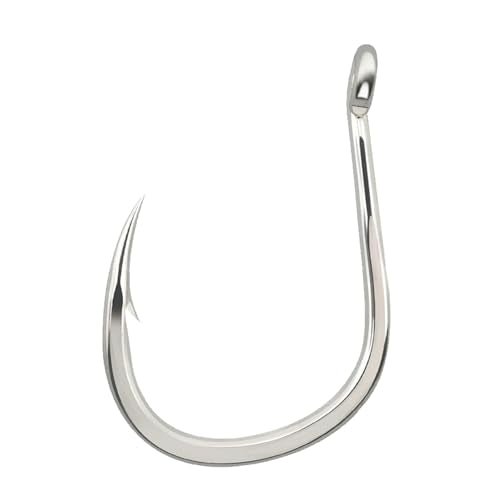 20pcs Circle Hooks Jigging - Saltwater & Freshwater Fishing Hooks Kit Octopus & Catfish Hooks (1/0, 2/0,3/0, 7/0, 9/0, Size 6) Shark, Drop Shot & Jig Fishing - Tackle Gear