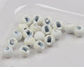 Hareline Fly Tying Mottled Tactical Slotted Tungsten Beads – Natural Finish Weighted Jig Beads, 20 Pack - color: White, size: 3/16 4.6mm