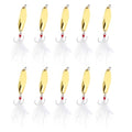 PATIKIL Fishing Spoons, Fishing Lures Casting Spoon Treble Hooks Jigs Hard Metal Spinner Baits - color: Gold Tone, size: 1/4 oz