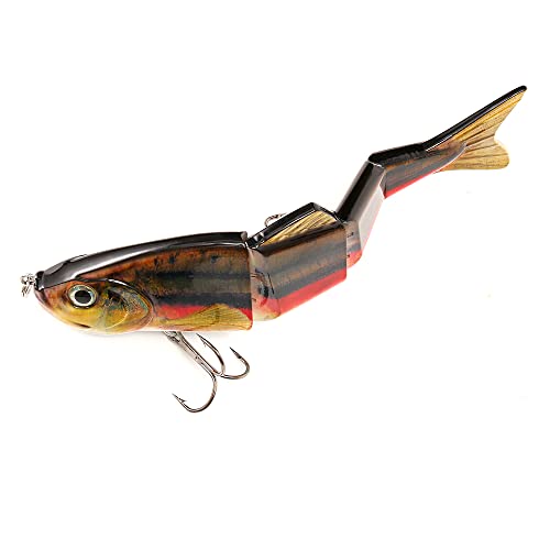 10in Multi Jointed Swimbait Fishing Lures Bait,4 Segment Big Giant Sinking Fishing Bass Lures,Crankbaits Swimbaits with Treble Hook - color: 10in,4.76oz-Color K