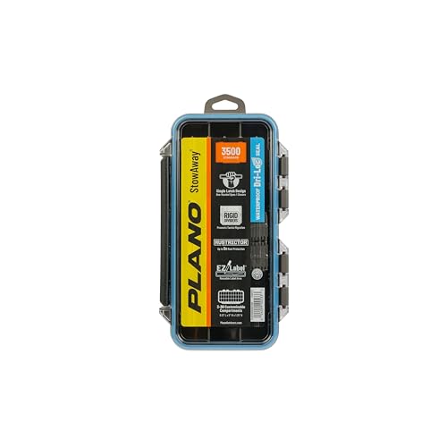 Plano StowAway 3500 Waterproof Stow Tackle Box, IPX7 Waterproof Rating, with Rustricor, Single Latch Design, Transparent DuraView Lid, Stackable Storage for Fishing Bait, Lures and Gear - size: 3500, style: Regular - New Model