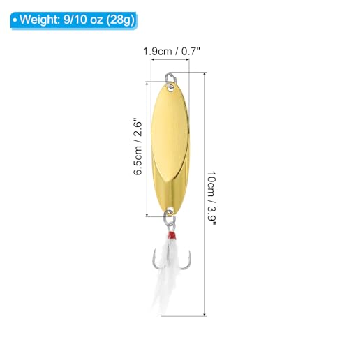 PATIKIL Fishing Spoons, Fishing Lures Casting Spoon Treble Hooks Jigs Hard Metal Spinner Baits for Freshwater Saltwater - style: 9/10oz