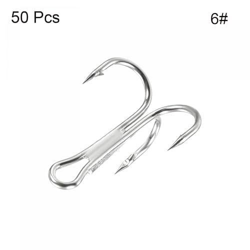 PATIKIL Treble Fish Hooks, Carbon Steel Sharp Round Bend Hook Triple Barbed Hook for Freshwater Saltwater - color: White, size: 19mm/0.75"