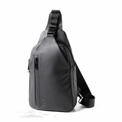 FITKICKS Hydrosport All Weather Sling Bag Unisex Crossbody Travel Hiking Chest Bag - color: Midnight Black
