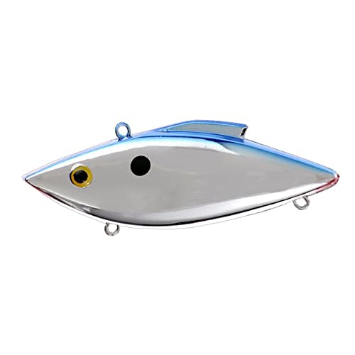 Bill Lewis Lures Lifelike Rat-L-Trap Magnum Force Lipless Crankbait Fishing Wobble Lure for Shallow Saltwater - color: Chrome Blue Back, size: One Size