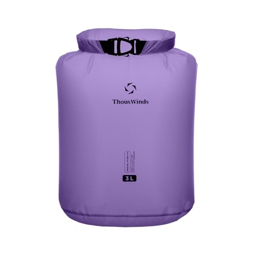 Thous Winds Waterproof Dry Bag, Ultralight 3L/6L/12L/24L/36L Roll Top Lightweight Dry Sack for Kayaking, Swimming, Camping, Hiking, Beach - color: Lilac, size: 3L