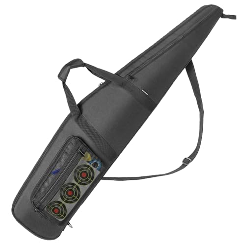 RAVOINCC Rifle Case Soft Shotgun Cases - Water Resistant Gun Carry Bag for Scoped Rifles with 3 Accessory Pockets Adjustable Shoulder Strap Available Length in 46 52 Inch - color: Black, size: 52inch