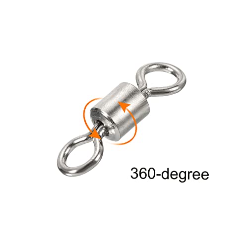 PATIKIL Fishing Barrel Swivels, 40 Pack 335LBS Copper Rolling Hook Line Connector Terminal Tackle for Saltwater Freshwater Fishing, Silver - style: 125 lb