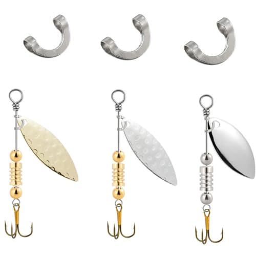 100 Pack Folded Fishing Spinner Clevises, Spinners Fishing Lure Making Accessories for Walleye Rig Alabama Rig