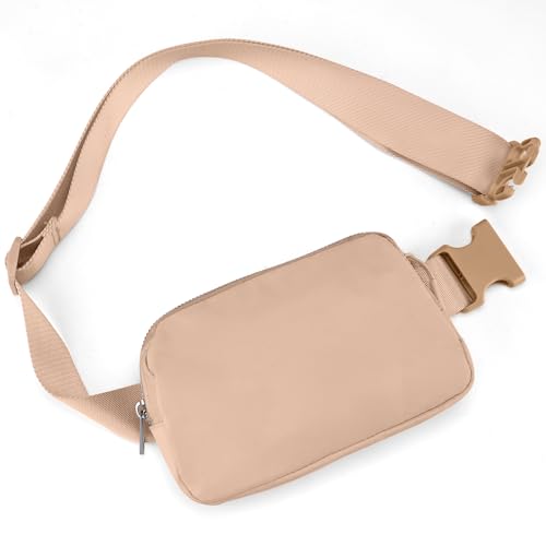 JSJ Mini Fanny Pack for Women & Men,Valentines Day Gifts for Girls Teens Kids Daughter Sister Her,Trendy Stuff Crossbody Bags Cute Everywhere Belt Bags. (Light Brown) - color: Light Brown