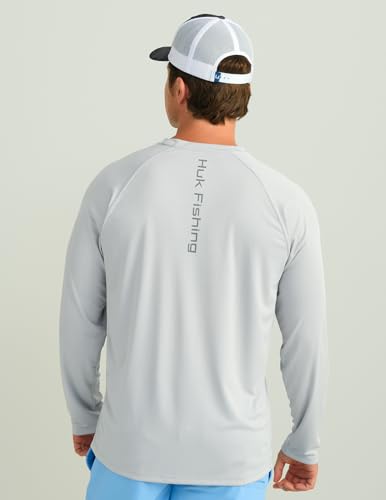 HUK Men's Pursuit Vented Long Sleeve Fishing Shirt (+30 UPF) - color: Harbor Mist, size: Small