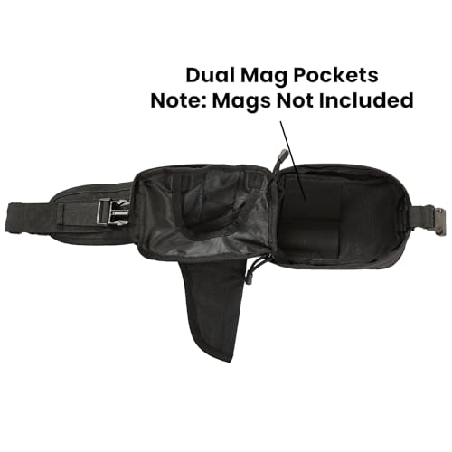 Concealed Carry Fanny Pack, Tactical Waist Bag | Fits 24-43" waists. Tactical fanny pack with concealed gun holster for running & EDC. CCW waist bag for men and women, Black - color: BLACK