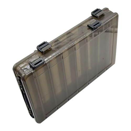 14 Compartments Double-Sided Visible Fishing Lure Hook Tackle Box Hard Plastic Container Box for Fishing Lures Hooks Jewelry Beads Earring (1pcs-black-14compartments) - color: 1pcs-black-14compartments