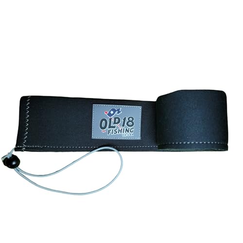OLD18 Neoprene Fishing Rod Sleeve - Protective Rod Sock for Fishing Poles 6'-8' - Hook-Resistant Fishing Rod Case for Storage & Transport - Helps Keep Rods Afloat - color: Black and Grey, size: 57"