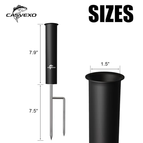 2/4 Pack Upgraded Fishing Pole Holder, Aluminum Fishing Rod Holder for Ground, Rod Holders for Bank Fishing, Free Alarm Bells
