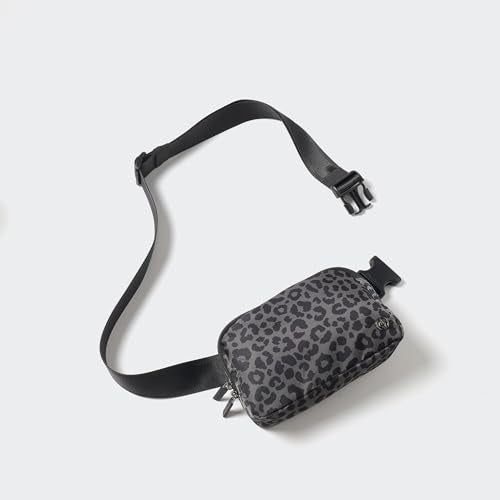 Pander Two Way Zipper Fanny Pack Nylon Everywhere Belt Bag for Women, Water Repellent Waist Packs, Crossbody Bags with Adjustable Strap (Grey Leopard) - color: Grey Leopard