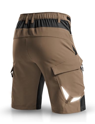 XKTTAC Men's Outdoor Quick Dry Lightweight Stretchy Shorts for Hiking, Tactical, Camping, Travel with 6 Pockets - color: Khaki, size: 9X-Large