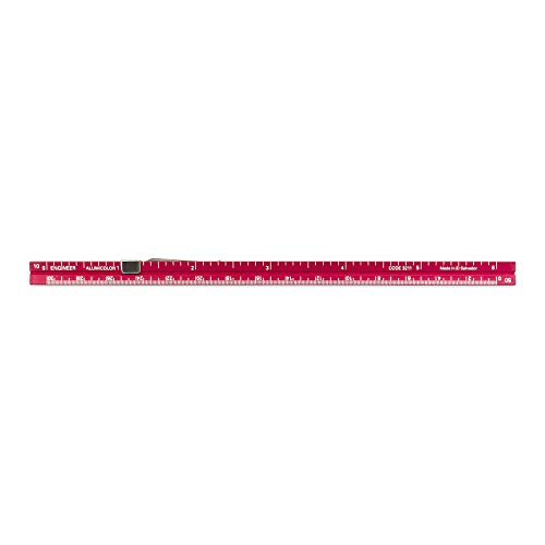 Alumicolor Aluminum Engineer Pocket Scale With Clip, 6IN, Red - color: Red, size: 6 Inch, style: Engineer With Clip
