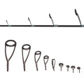 HERCHR 9PCS Fishing Rod Tip Repair Kit, Stainless Steel Ceramic Guides Rod Guide Eyelets Top Ring for Fishing Pole Tip Replacement Supplies