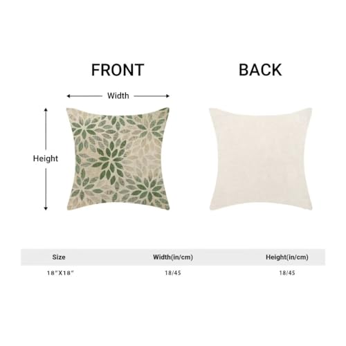 AEIOAE Sage Green Pillow Covers 18 x 18 Inch Set of 2, Rustic Geometric Dahlia Flower Decorative Throw Pillow Covers Farmhouse Floral Cushion Covers for Couch Home Sofa Outdoor Decor - color: Sage Green Floral, size: 18" x 18" (Pack of 1)