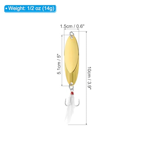 PATIKIL Fishing Spoons, Fishing Lures Casting Spoon Treble Hooks Jigs Hard Metal Spinner Baits for Freshwater Saltwater - style: 1/2oz