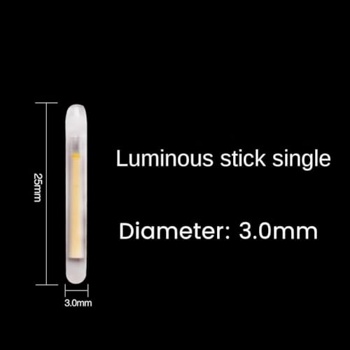 100 Pcs 3mm Fishing Float Light Stick Fluorescent Lightstick Fluorescent Dark Glow Sticks Fishing Float Accessories Corks, Floats Terminal Tackle Accessories
