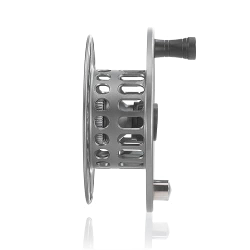 RIFT Breach v2 Fly Fishing Reel, High Capacity Spool, Carbon Disc Drag, Full CNC-Machined Anodized Aluminum Fly Reel, 5/6 Weight, Black, Grey - color: v2 Grey - Spool Only